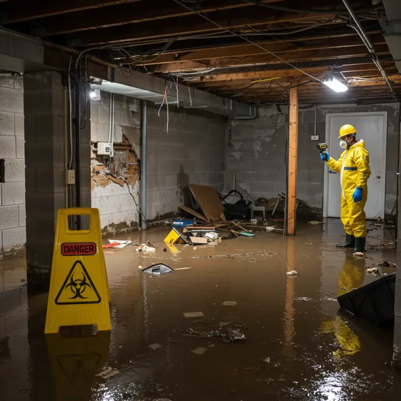 Flooded Basement Electrical Hazard in Pikeville, KY Property